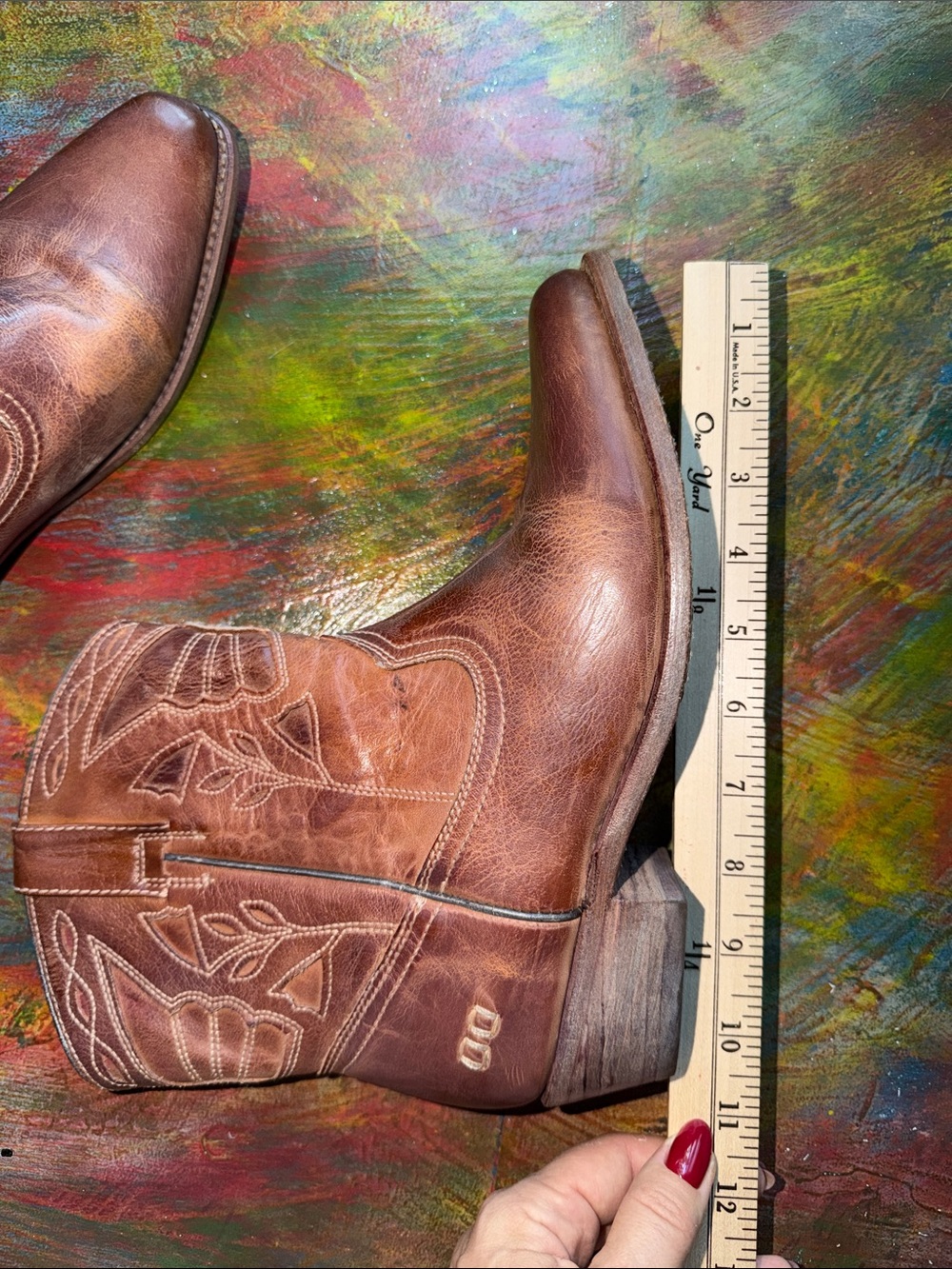 Bed Stu Cobbler Filly II Western‎ Ankle Boots Leather Pull On  Women's Sz. 8 - Picture 10 of 16